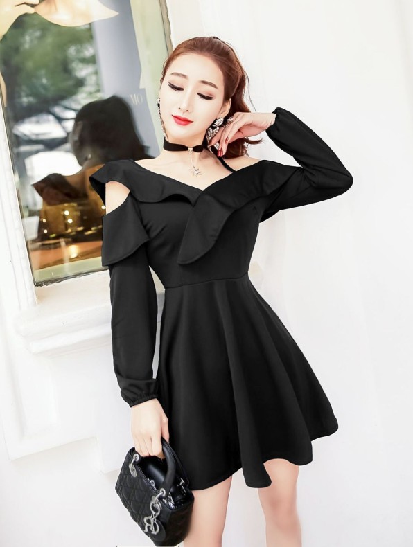GW2182 Unique Dress Black