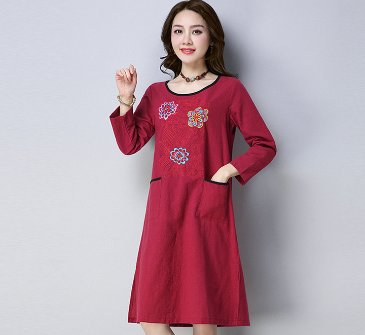 GW2209 Vintage Dress Maroon