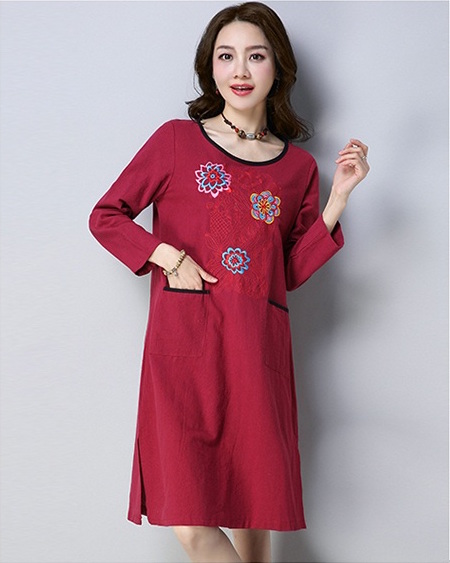 GW2209 Vintage Dress Maroon
