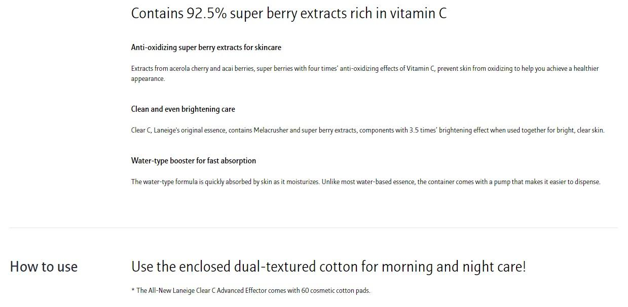 MV3012 LANEIGE Clear C Advanced Effector EX 150ml