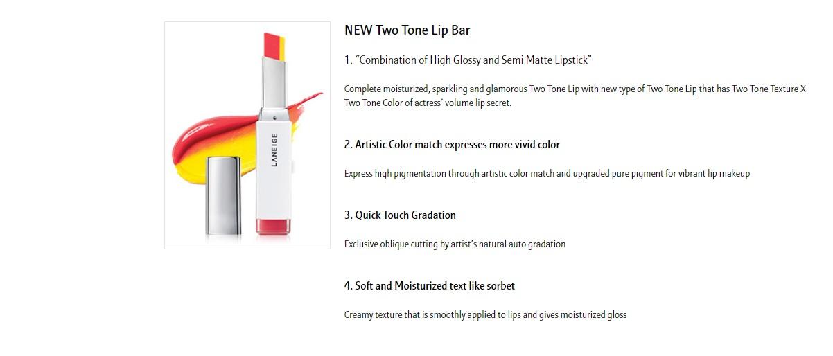 MV3015 LANEIGE Two Tone Lip Bar No.02 Red Blossom