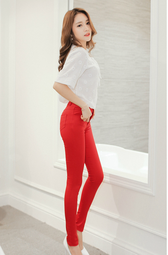 KF520 Stylish Women Pants Red