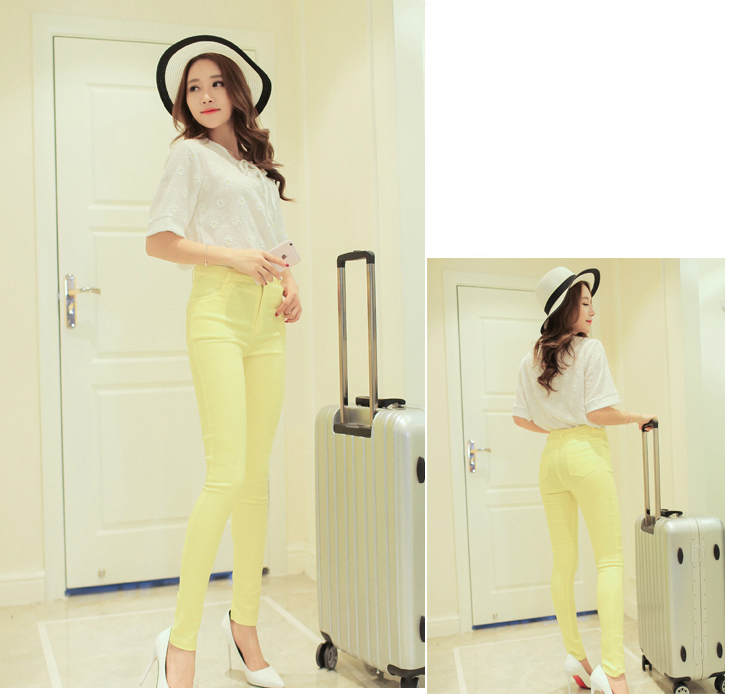 KF520 Stylish Women Pants Yellow