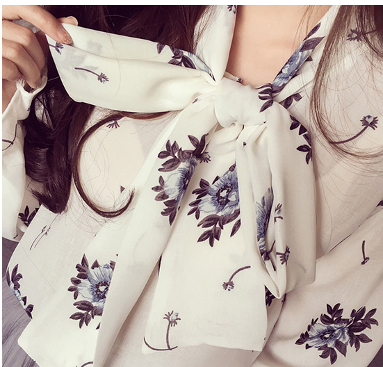 KF527 Floral Printed Top White