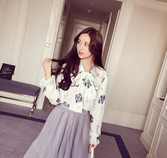 KF527 Floral Printed Top White