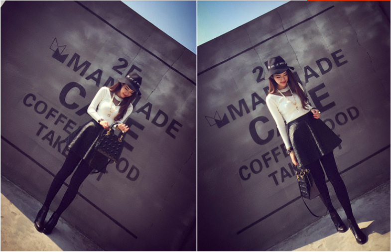 KF537 Trendy Long Sleeved Top White