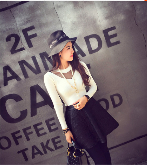 KF537 Trendy Long Sleeved Top White