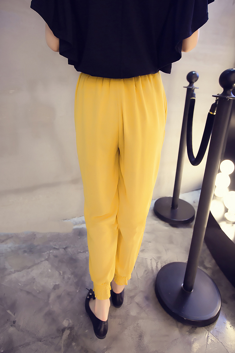 KF555 Lovely Chiffon Pants Yellow