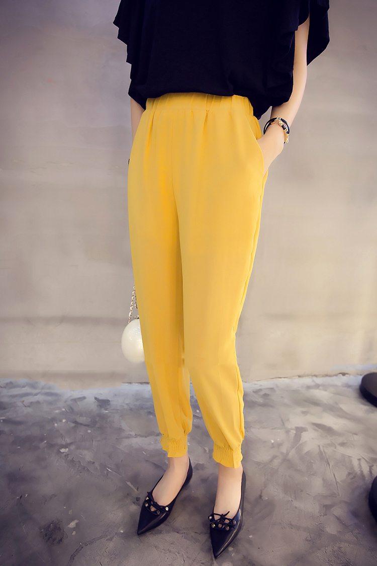 KF555 Lovely Chiffon Pants Yellow
