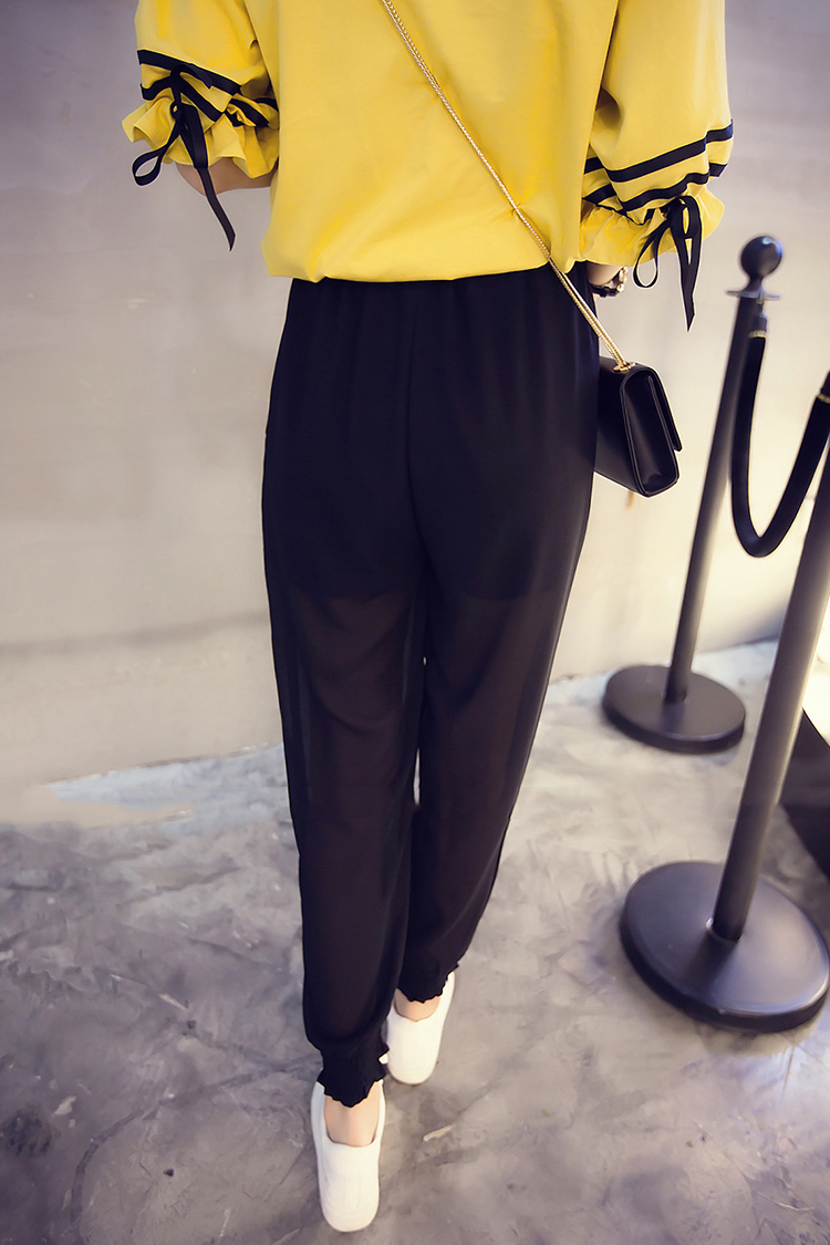 KF555 Lovely Chiffon Pants Black