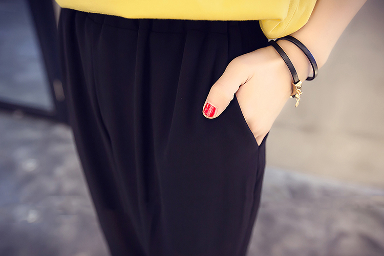 KF555 Lovely Chiffon Pants Black