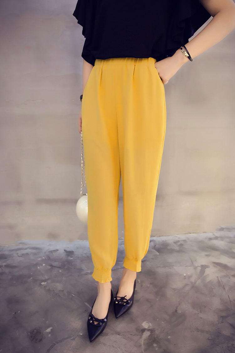 KF555 Lovely Chiffon Pants Yellow