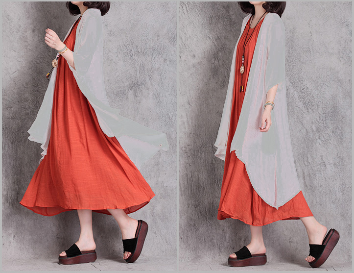 KF556 Casual Long Cardigan Grey