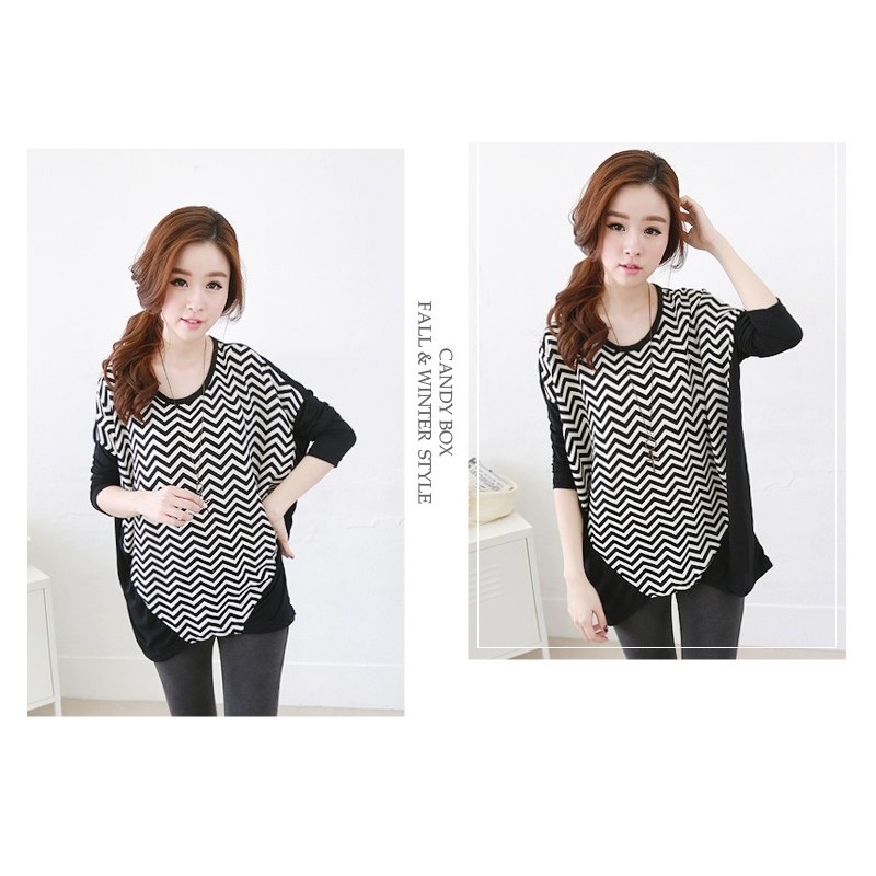 WT21130 Korea Fashion Top Stripe