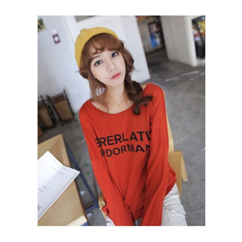 WT21138 Korea Fashion Top Red