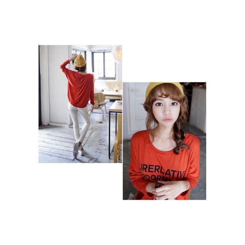 WT21138 Korea Fashion Top Red