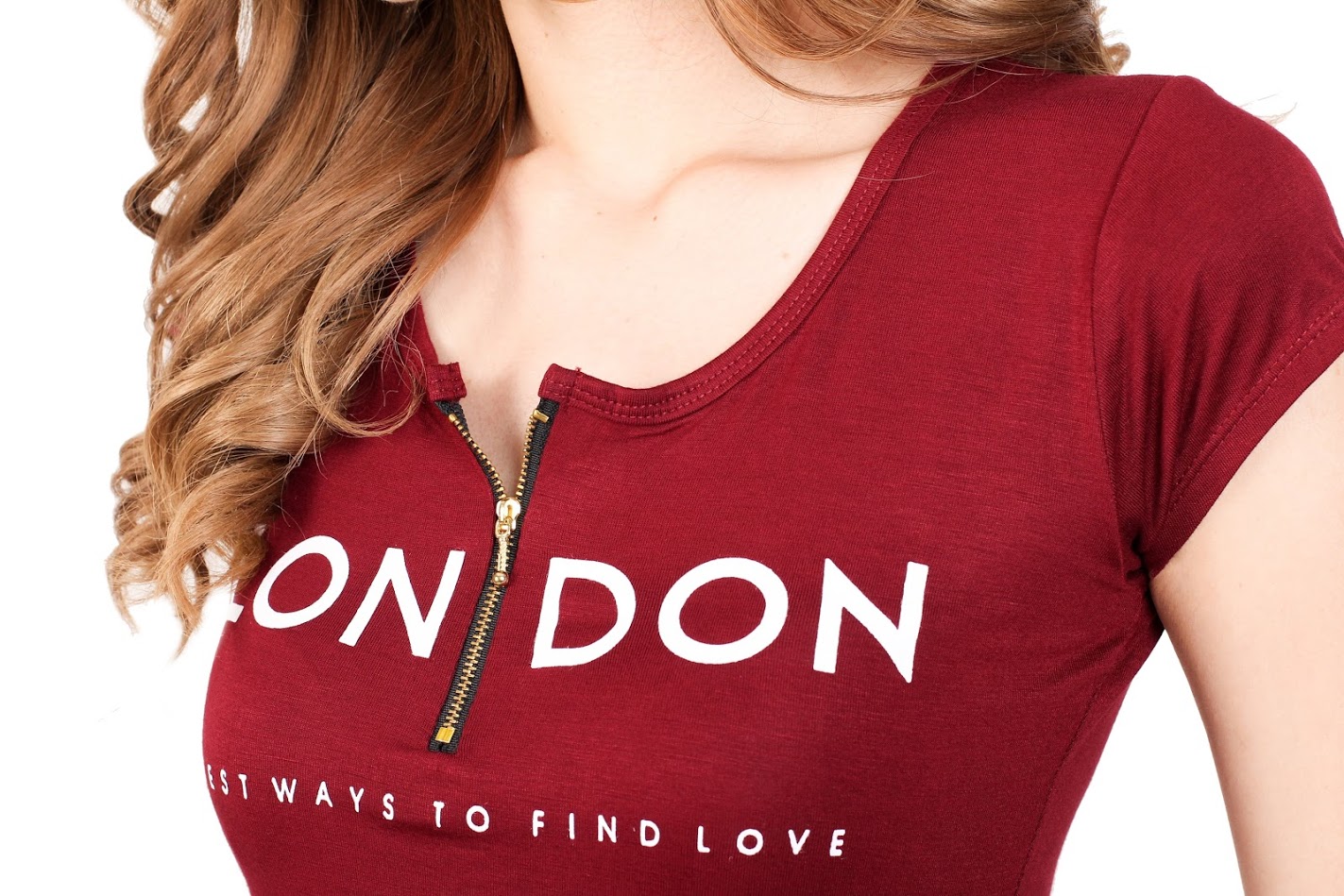 QA-339 Casual Front Zip Shirt Maroon