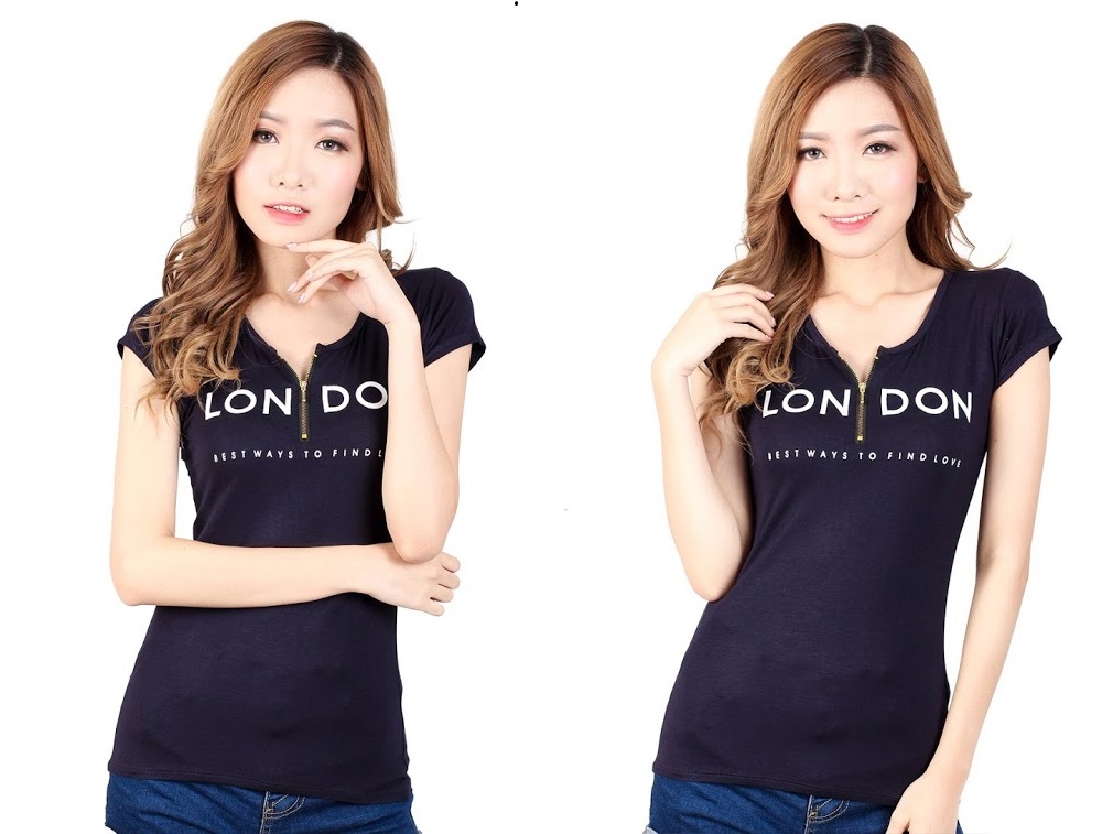 QA-339 Casual Front Zip Shirt Navy Blue