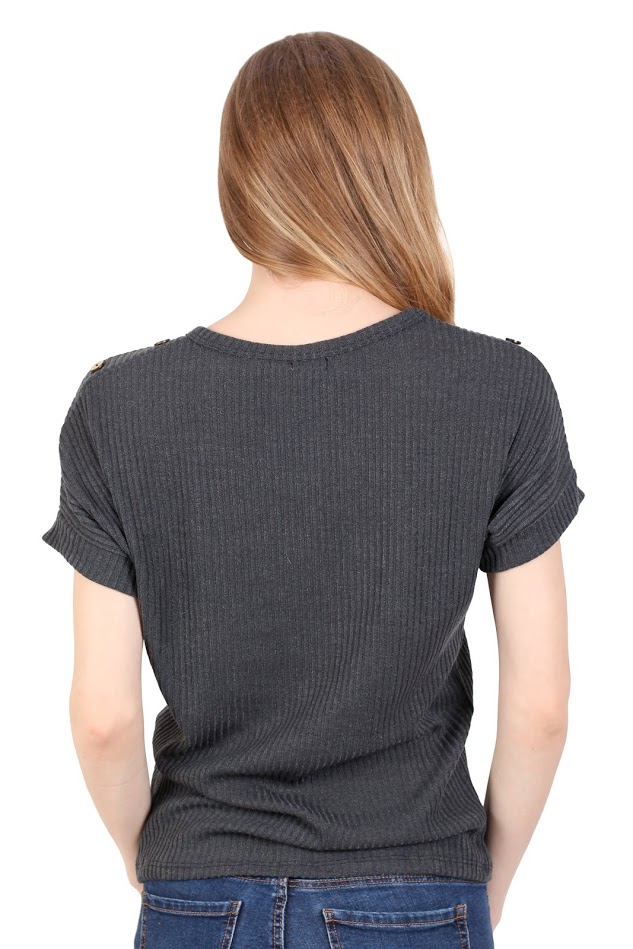 QA-343 Ladies Knit Top Grey