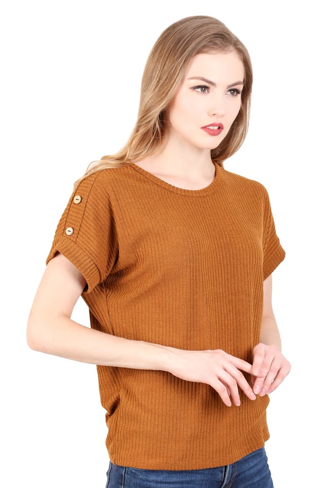 QA-343 Ladies Knit Top Mustard