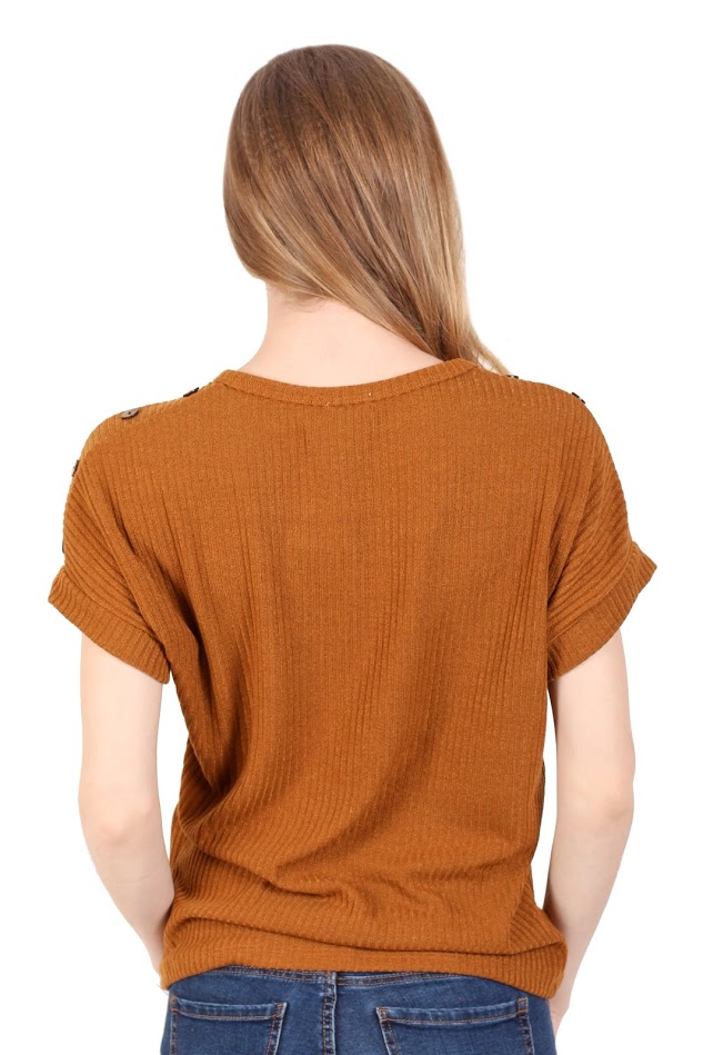 QA-343 Ladies Knit Top Mustard