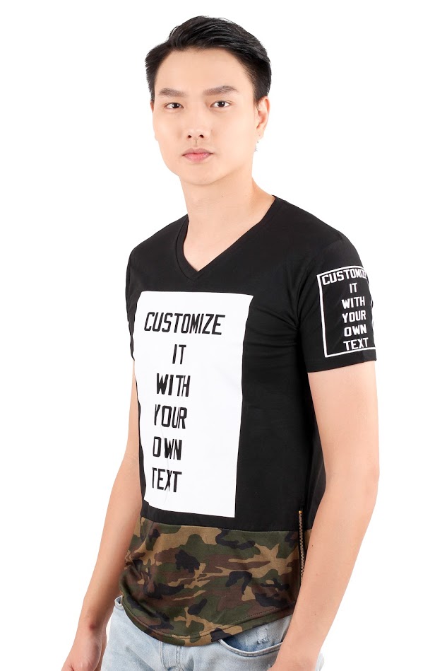 QA-348 Men Short Sleeves Shirt Black