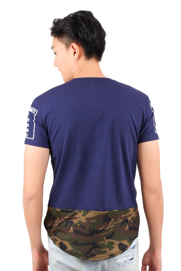 QA-348 Men Short Sleeves Shirt Blue