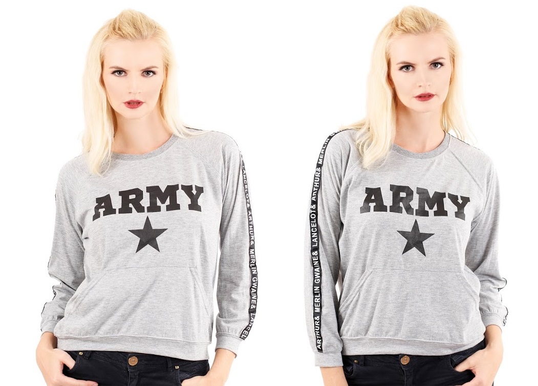 QA-356 Ladies Printed Shirt Grey