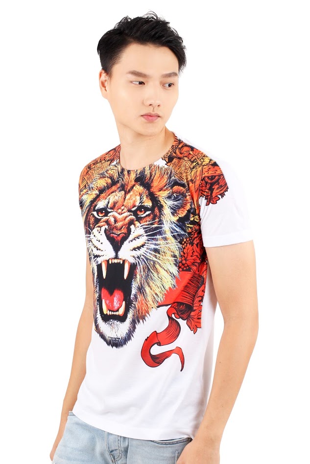 QA-358 Men Casual Printed Shirt Lion