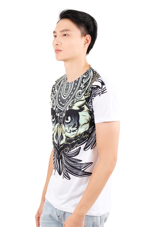 QA-358 Men Casual Printed Shirt Owl