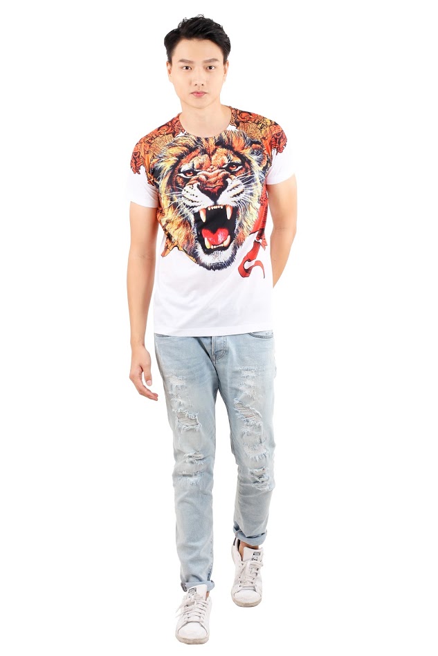 QA-358 Men Casual Printed Shirt Lion
