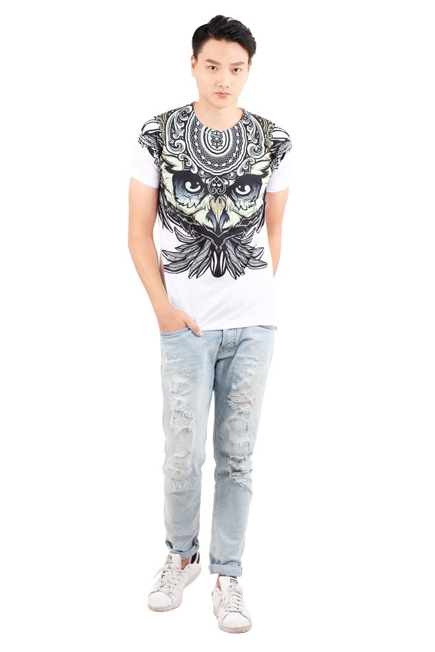 QA-358 Men Casual Printed Shirt Owl