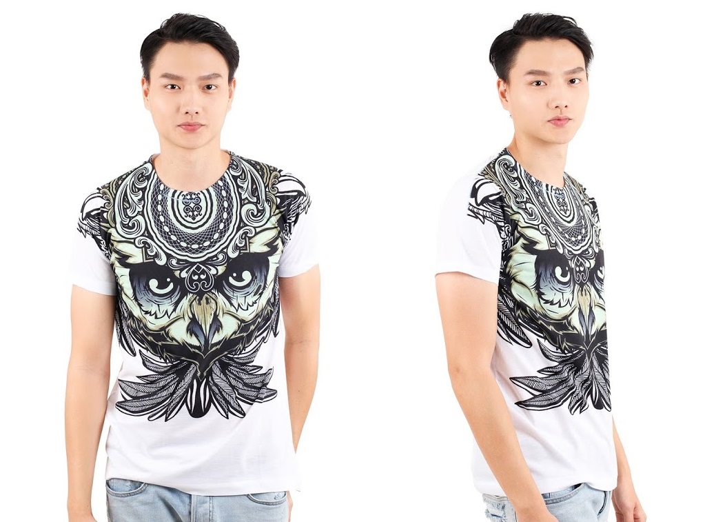 QA-358 Men Casual Printed Shirt Owl