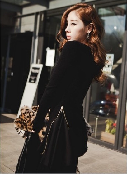 WT21179 Korea Fashion Top Black