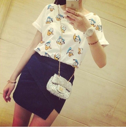 WT21181 Cute Top White