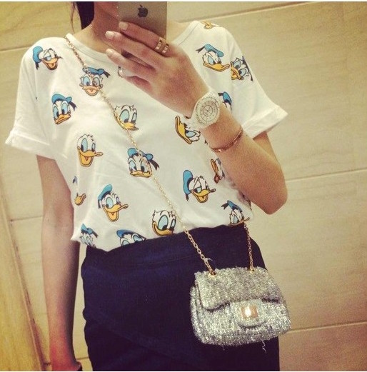 WT21181 Cute Top White