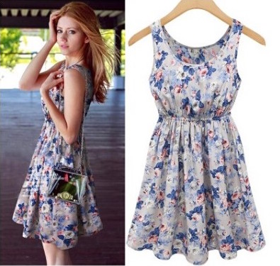 WD21187 Lovely Floral Dress As Picture
