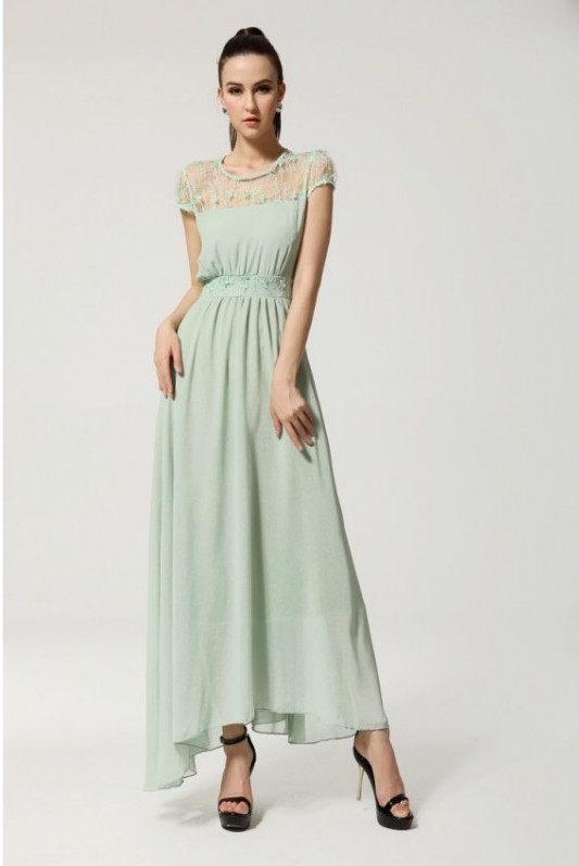 WD21194 Charming Maxi Dress Green