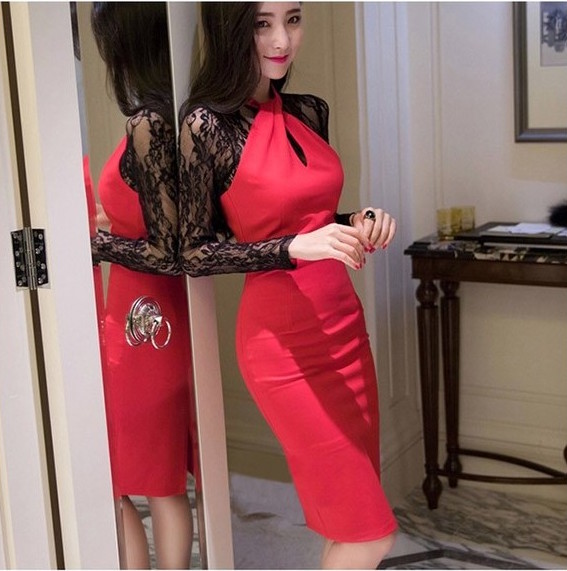 SWK91025 Charming Dress Red