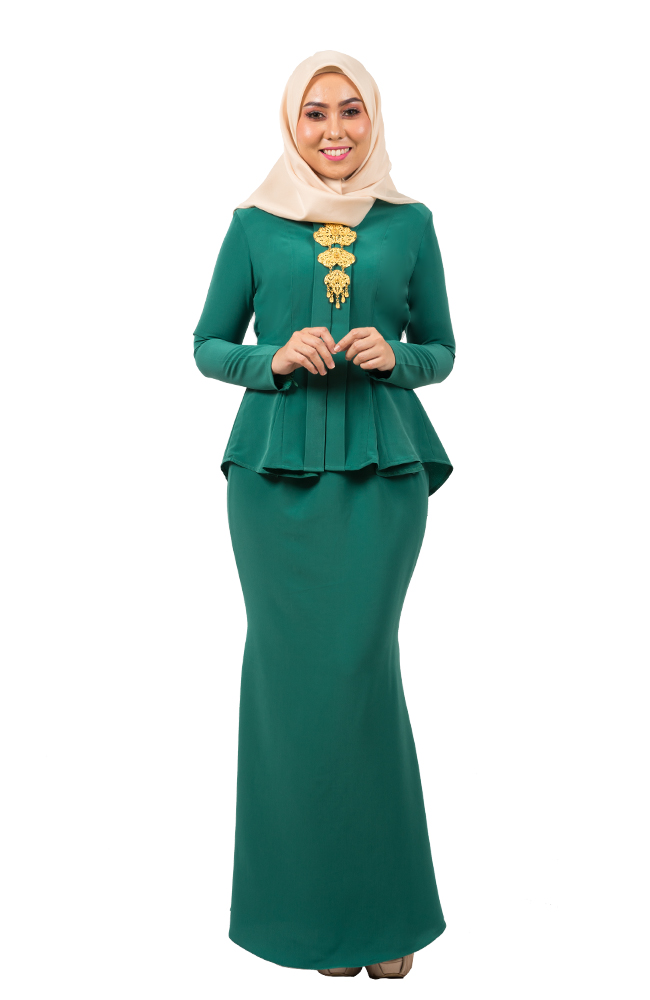 JW5025 Kebaya Set Dark Green