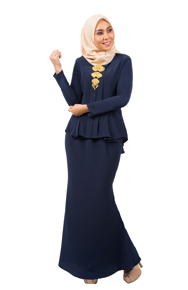 JW5025 Kebaya Set Navy Blue