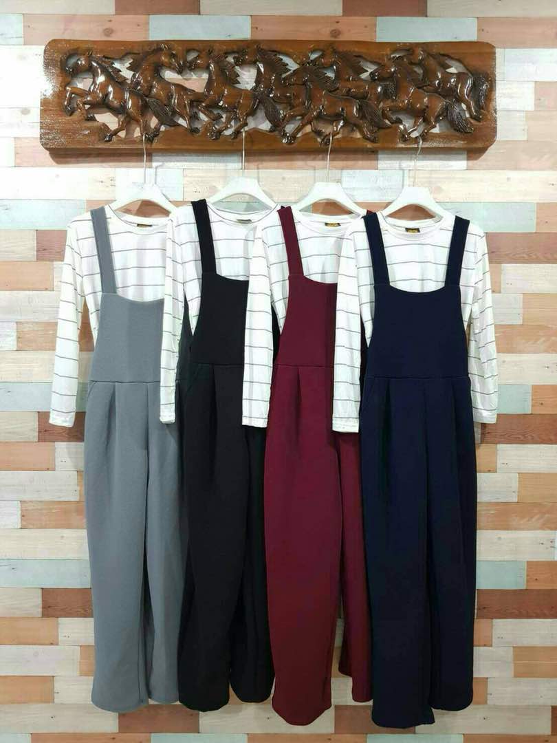 JW5026 Stripe Inner Jumpsuit Black