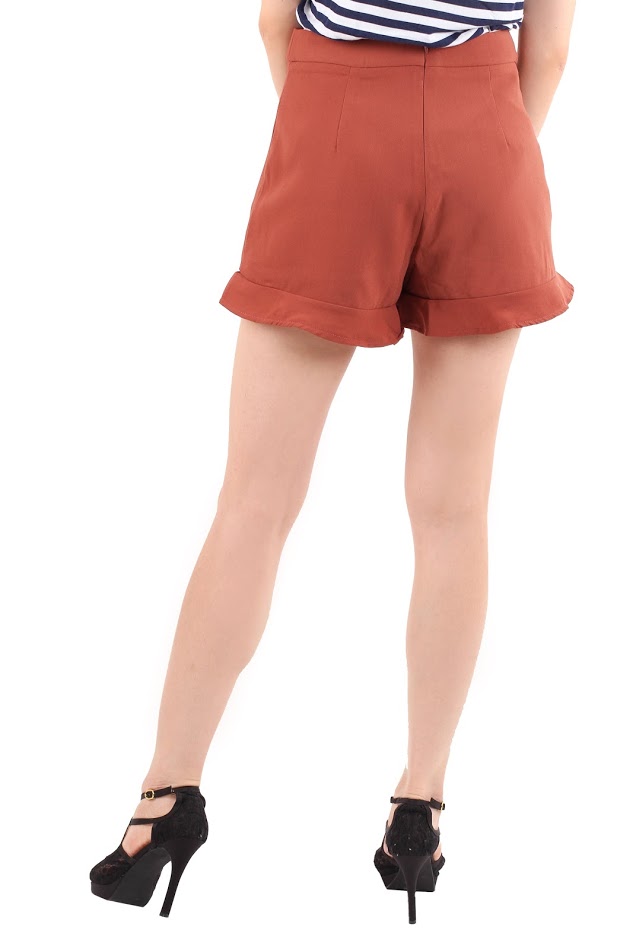 QA-360 Flounce Skirt Pant Red Orange