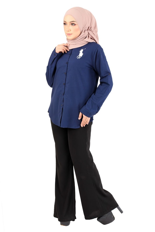 QA-362 Basic Long Sleeves Shirt Blue