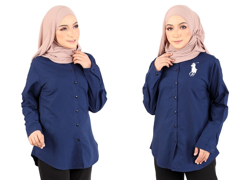 QA-362 Basic Long Sleeves Shirt Blue