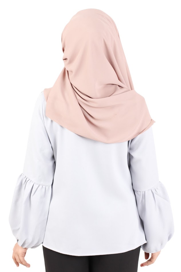QA-365 Muslimah Lace Blouse Grey