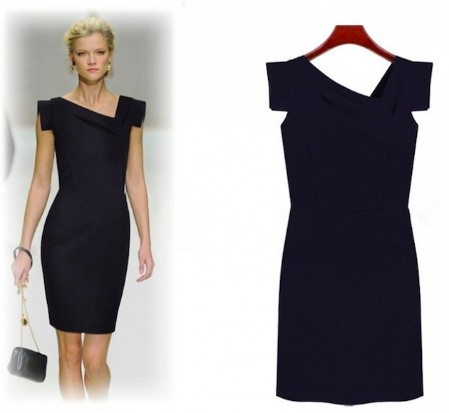 WD21217 Europe Fashion Dress Dark Blue
