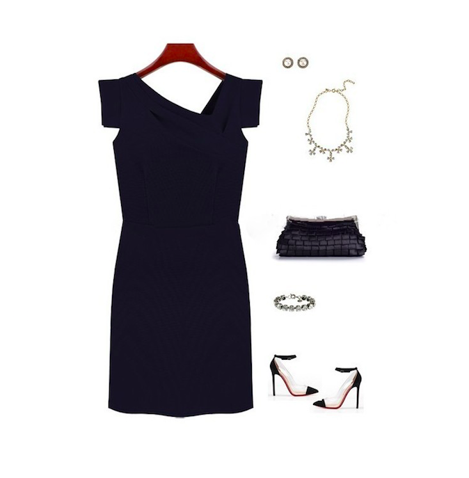 WD21217 Europe Fashion Dress Dark Blue