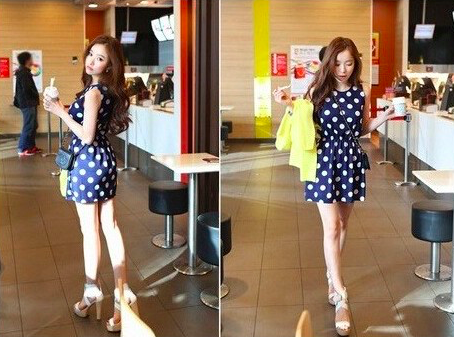 WD21219 Polka Dot Dress As Picture