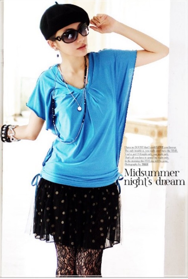 WT21343 Fashion Top Blue